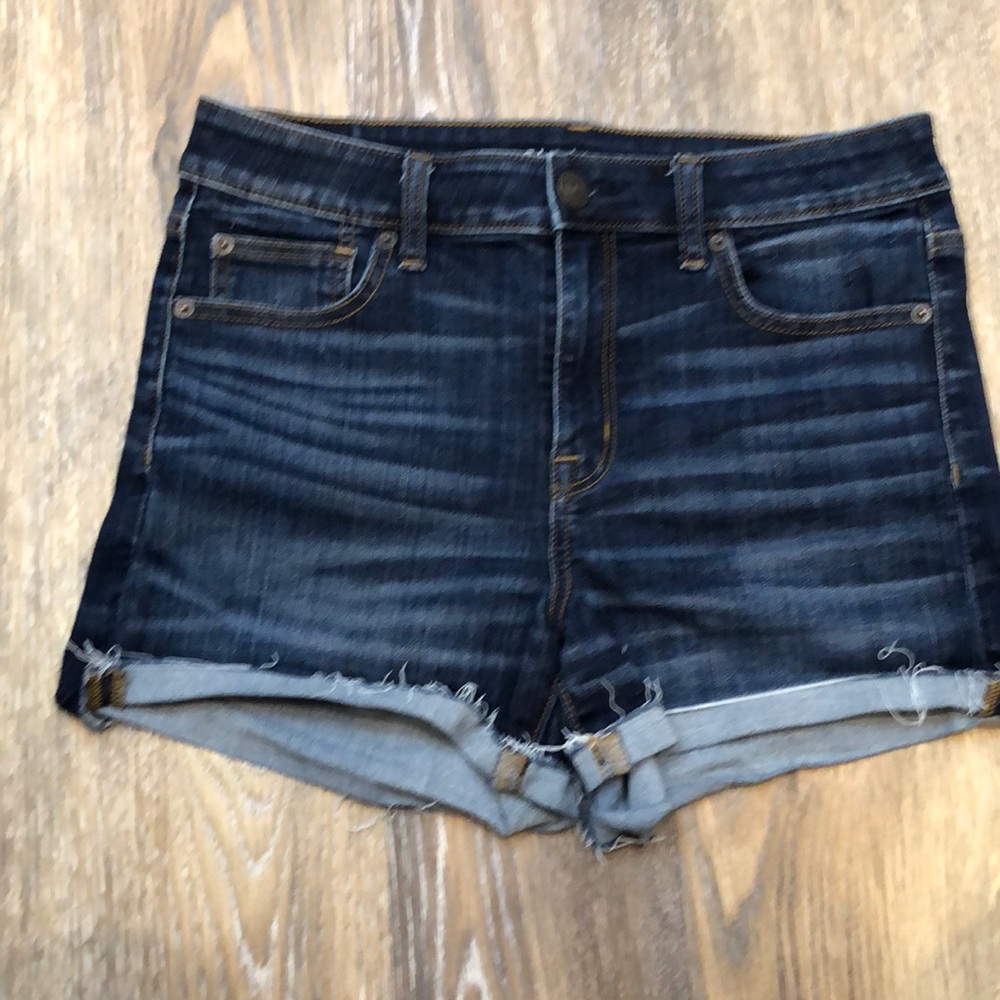AE Next Level Stretch hi-rise shortie jean shorts - Picture 2 of 7